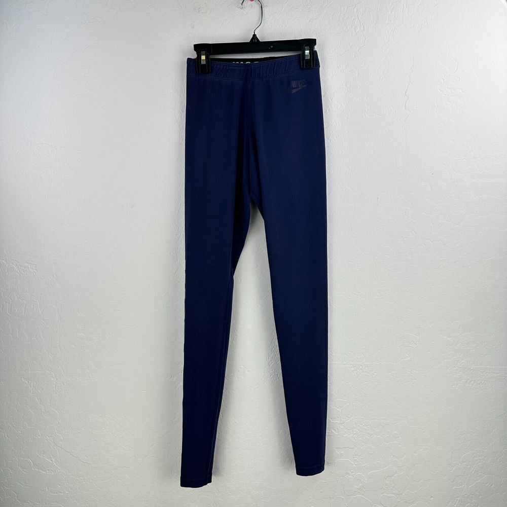 Nike Leggings Womens XS Blue Just Doā It Elastic Waist Stretch Gym Yoga
